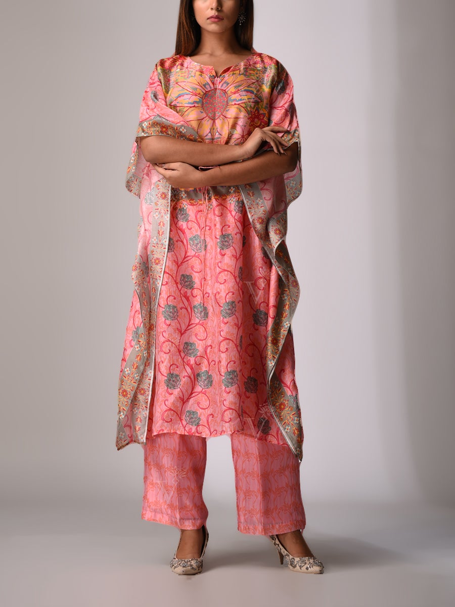 Peach Bemberg - Silk Kaftan Set