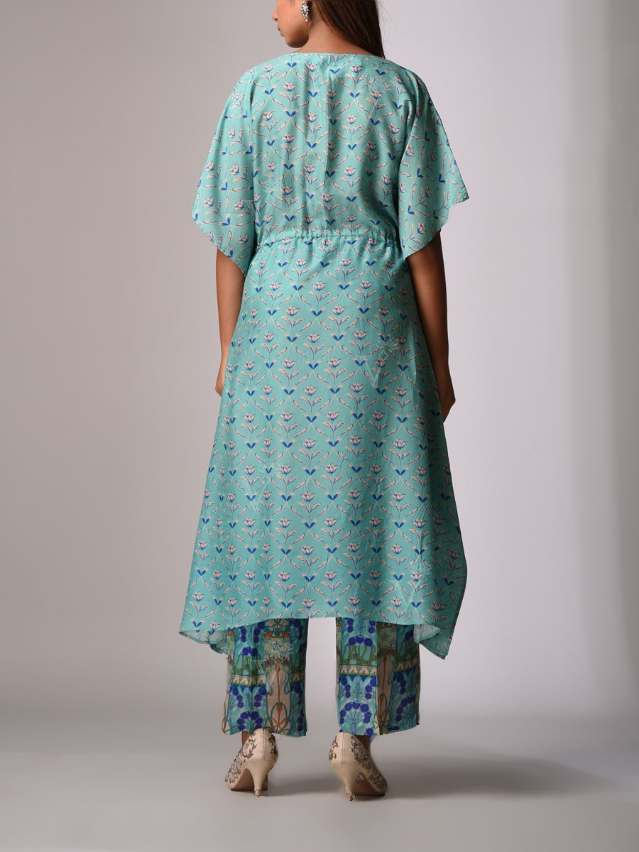 Aqua Blue Bemberg - Silk Kaftan Set