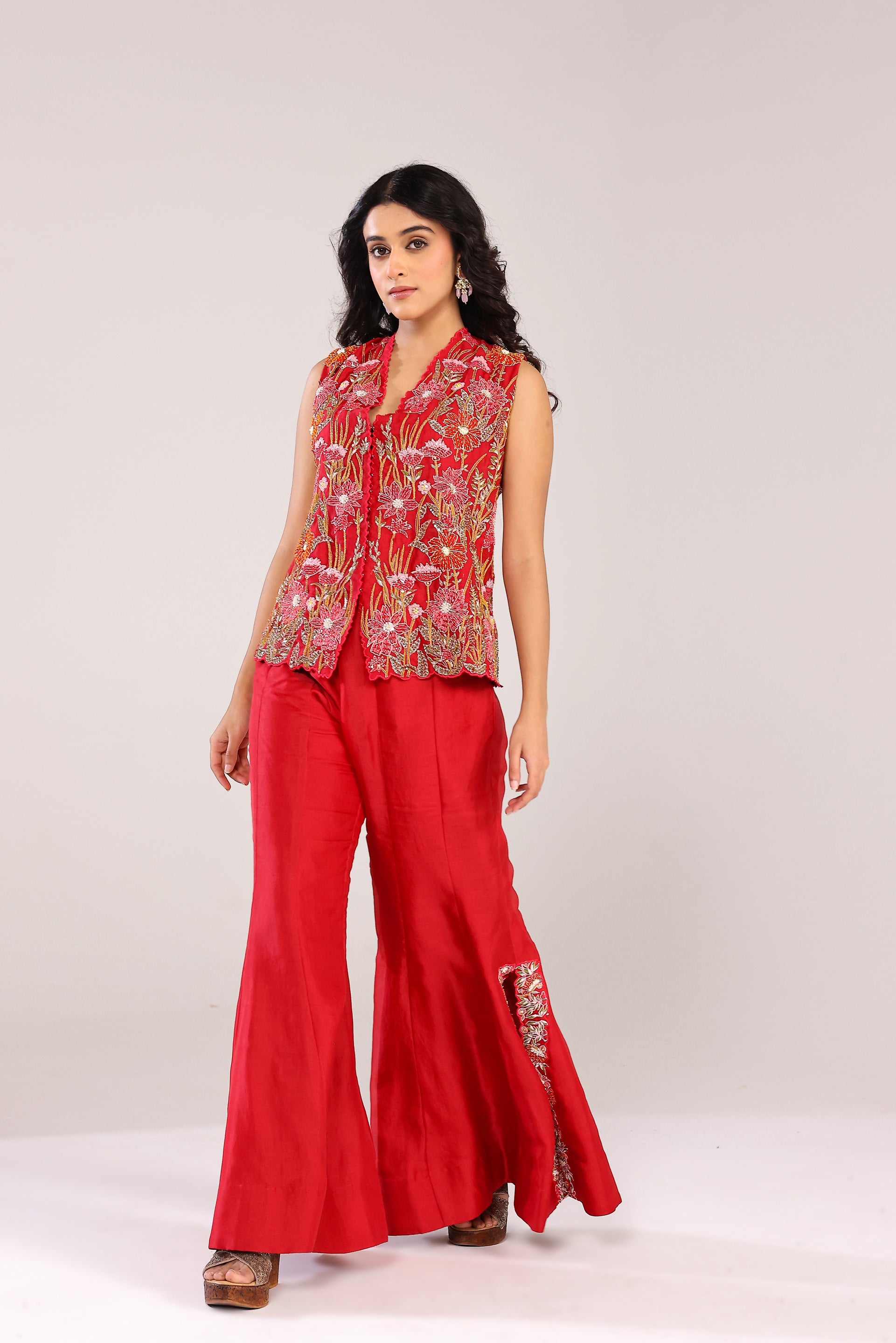 Red waist coat set