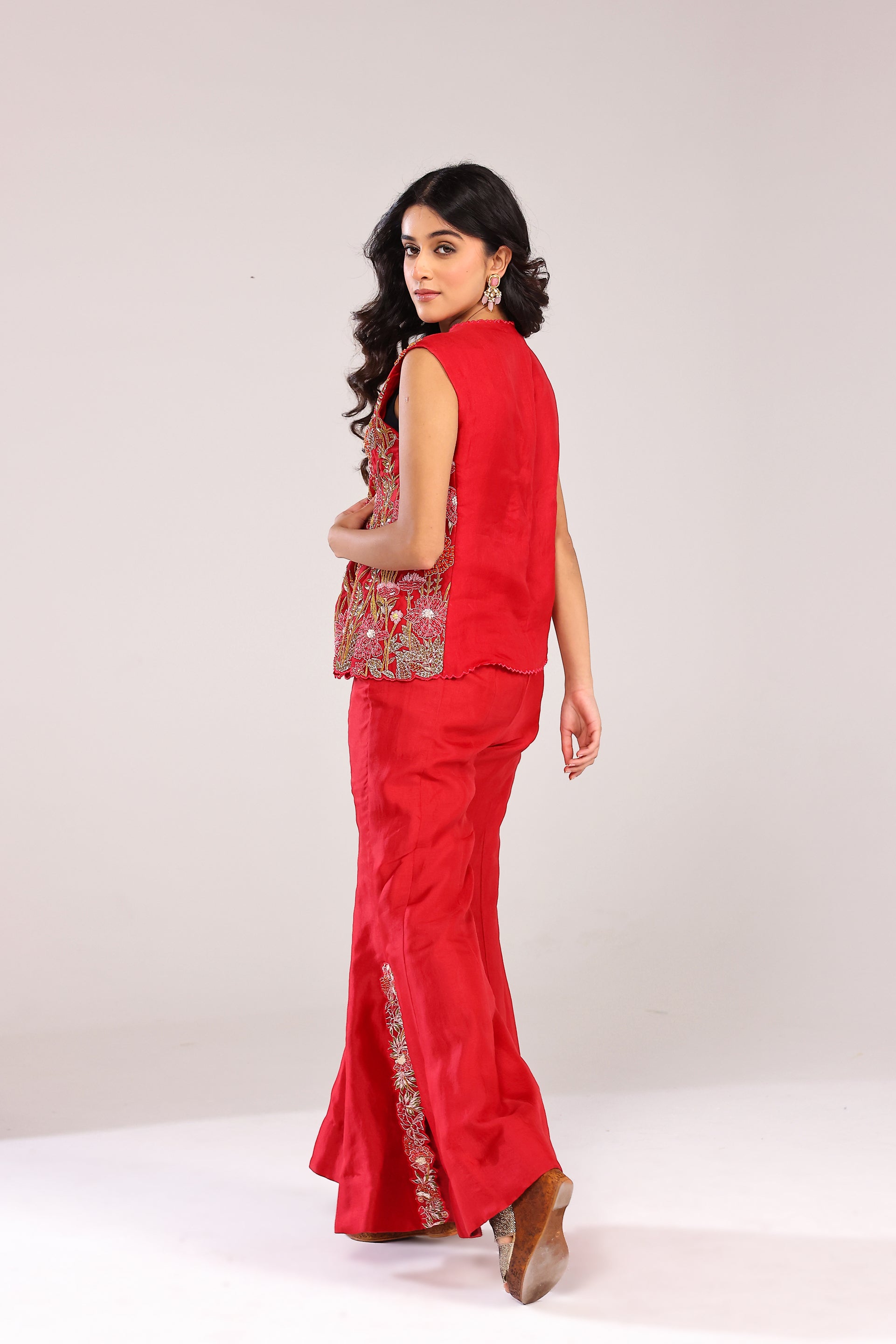 Red waist coat set