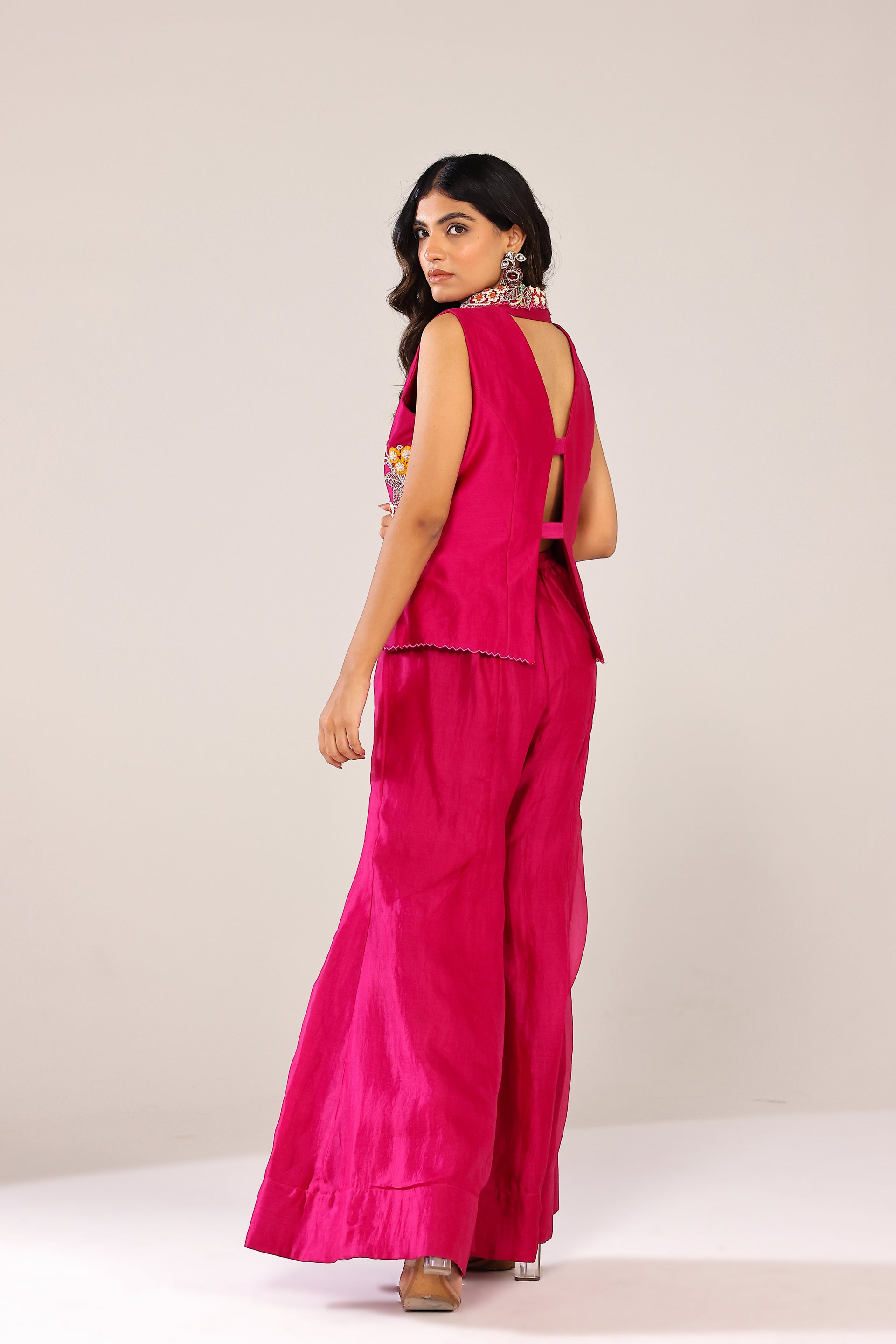 Magenta waist coat and pants