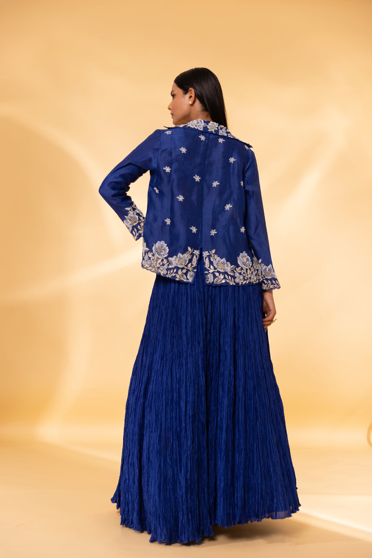 Midnight blue Crushed skirt