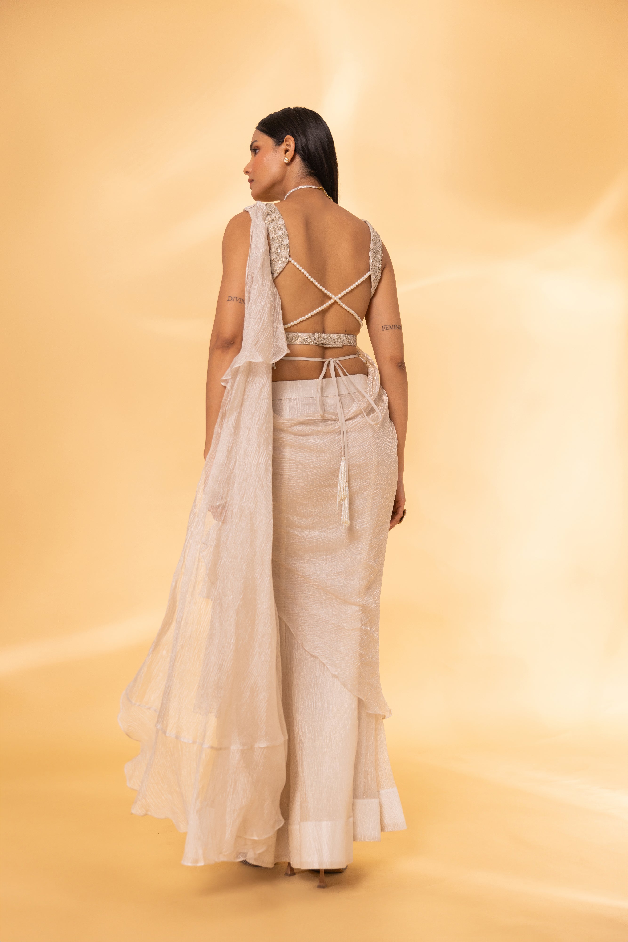 Shimmer draped saree