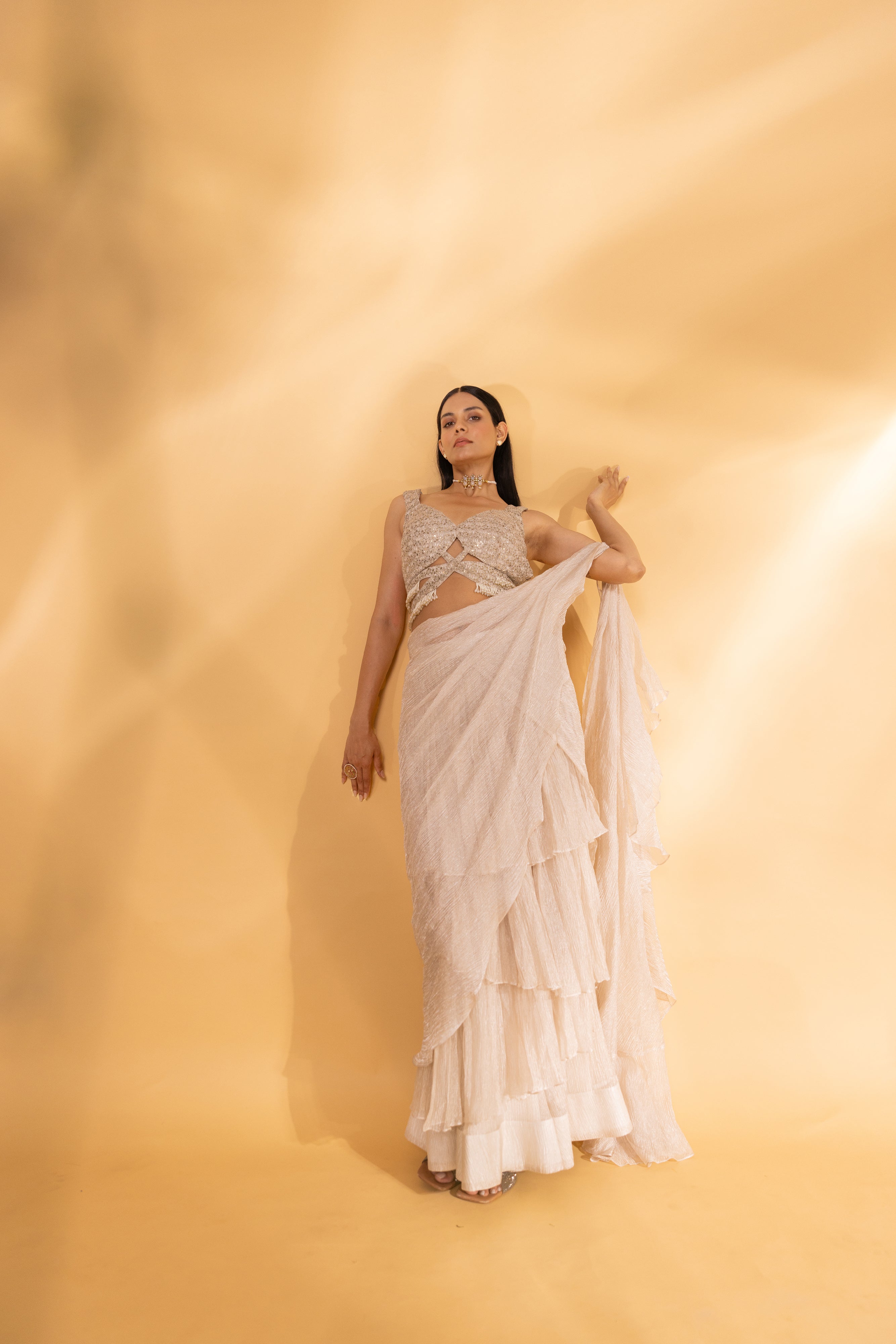 Shimmer draped saree
