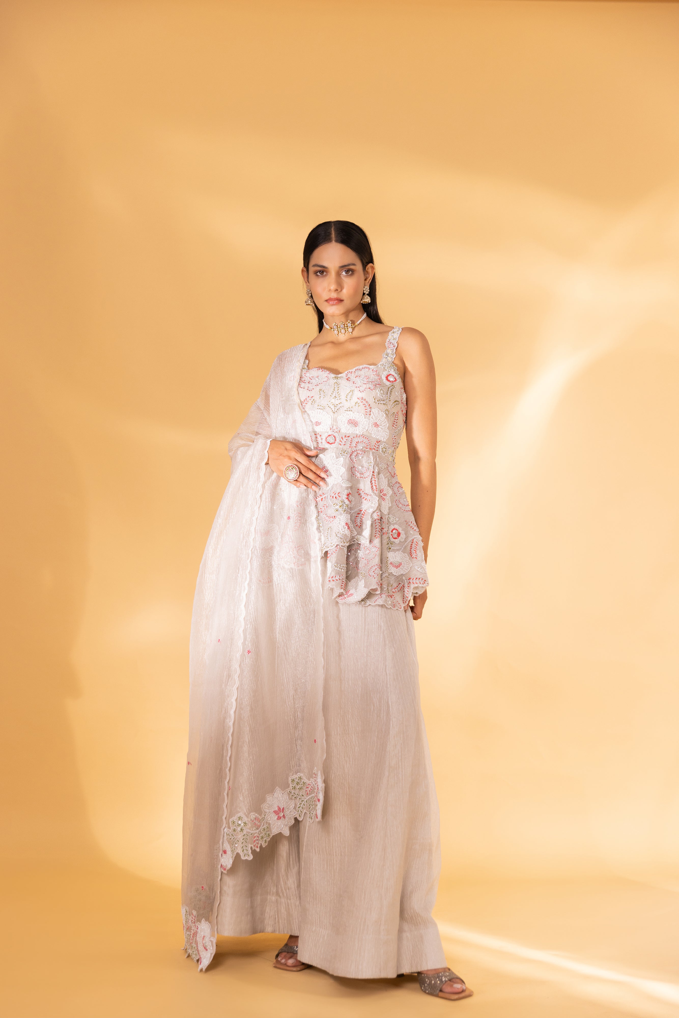 Shimmer peplum set