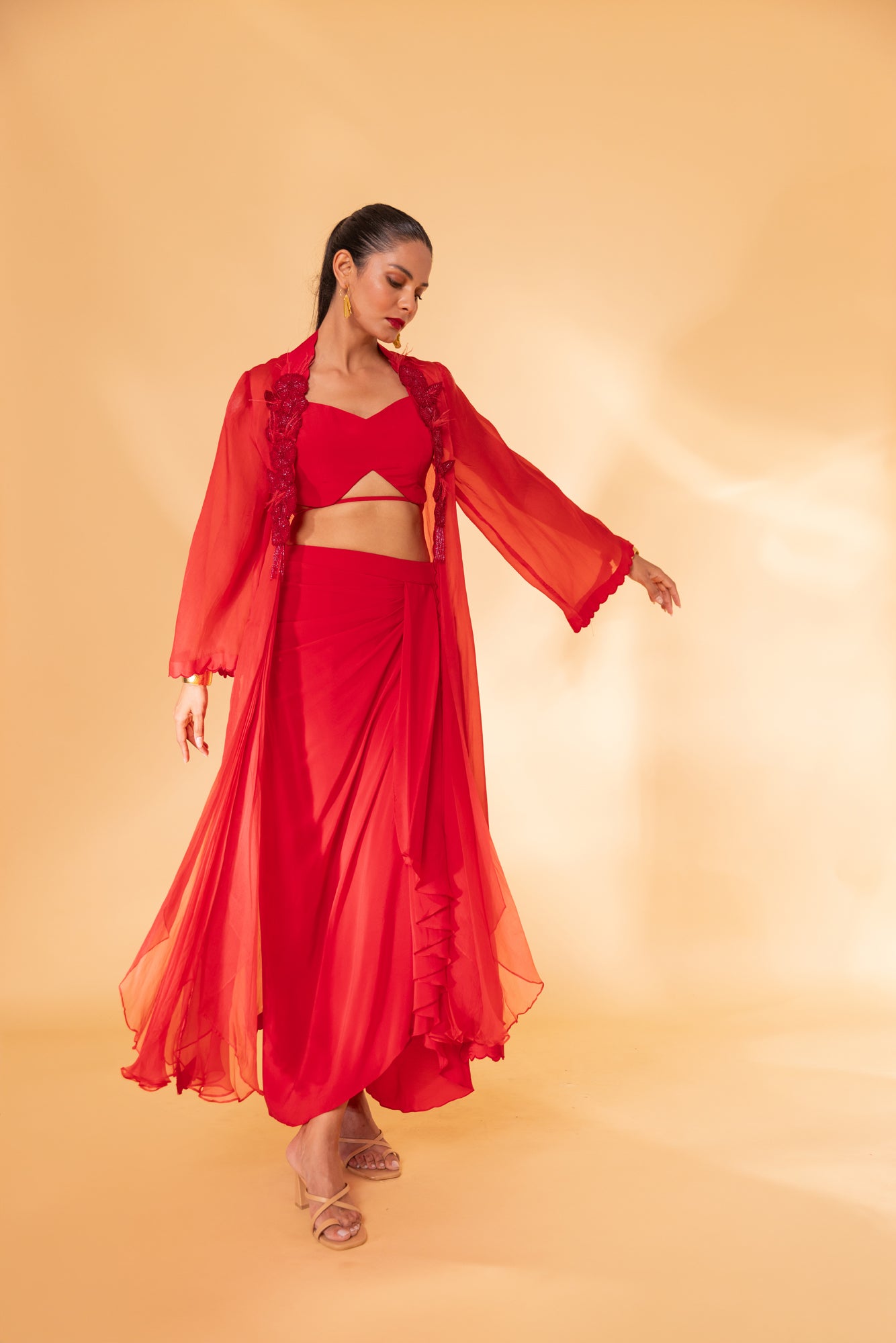 Scarlet red indo western