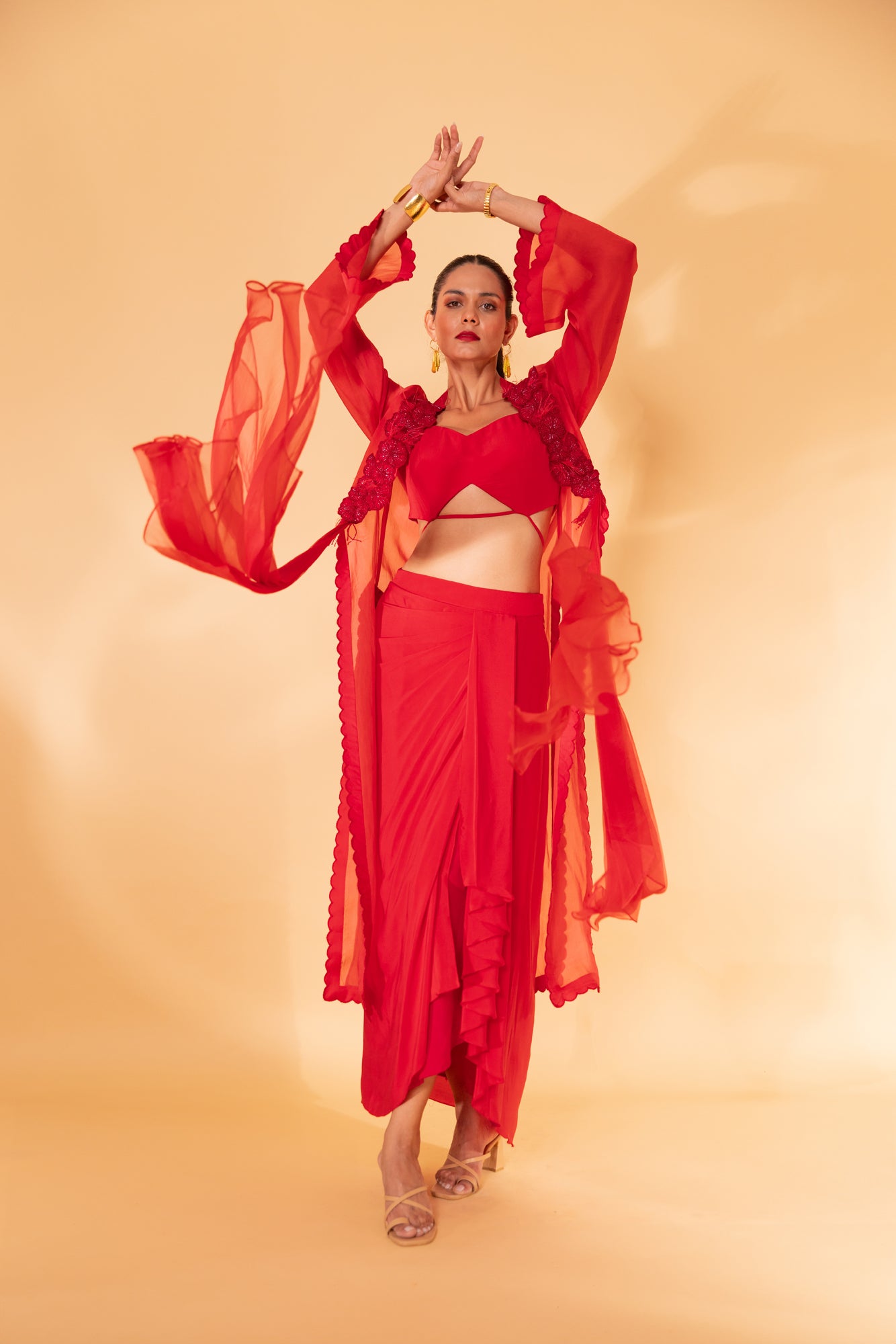 Scarlet red indo western