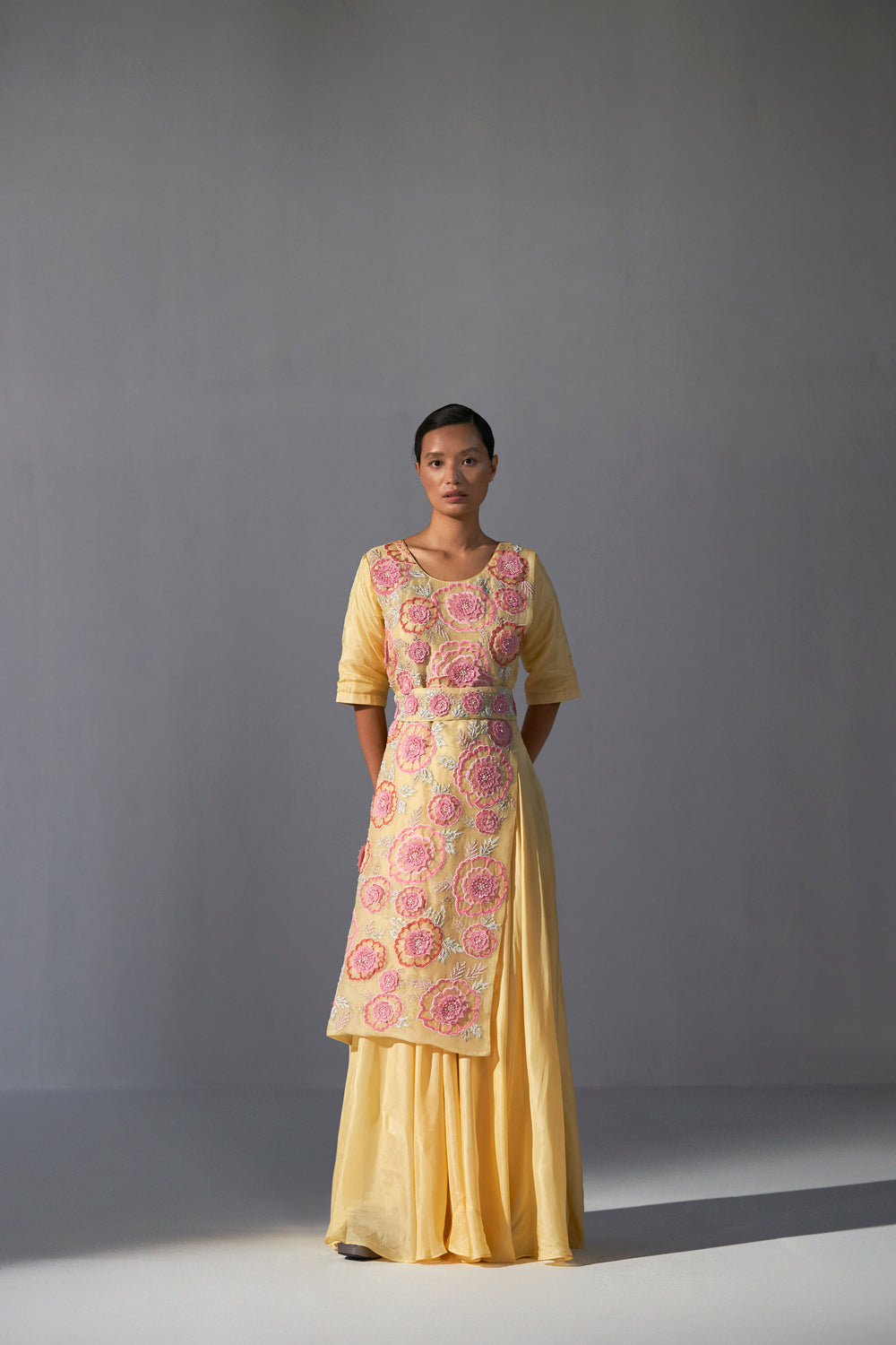Yellow Jumpsuit with belt