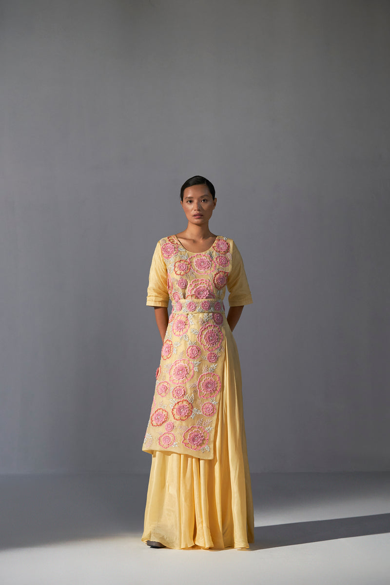 Yellow Jumpsuit with belt