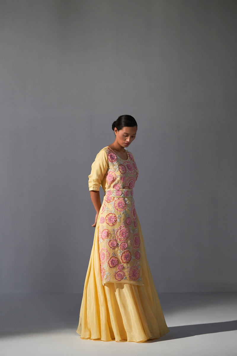 Yellow Jumpsuit with belt
