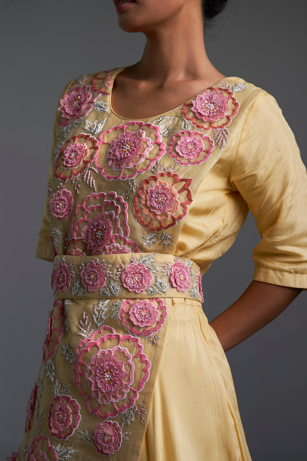 Yellow Jumpsuit with belt