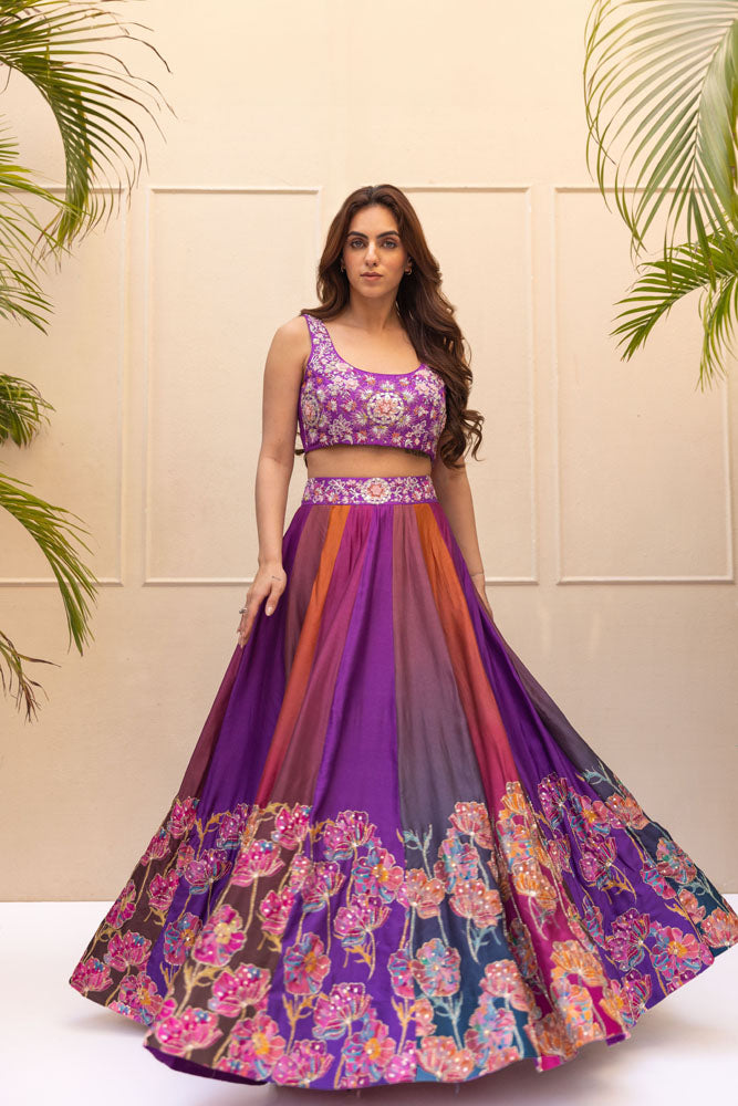 Multicoloured lehenga set