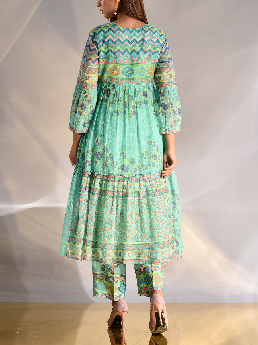 TURQUOISE KOTA DORIA CO-ORD SET