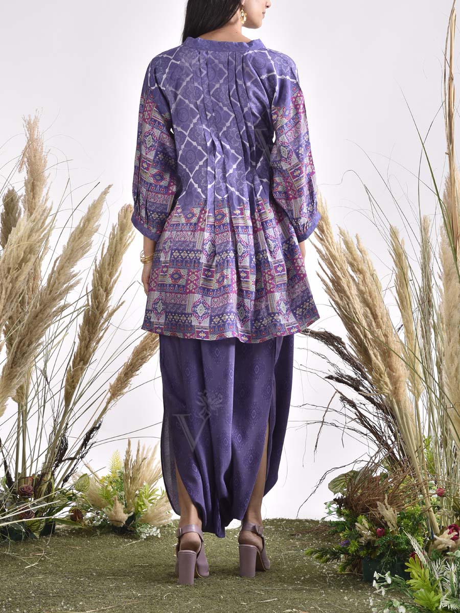 Violet Vasansi Silk Printed Peplum and Harem Pants Set
