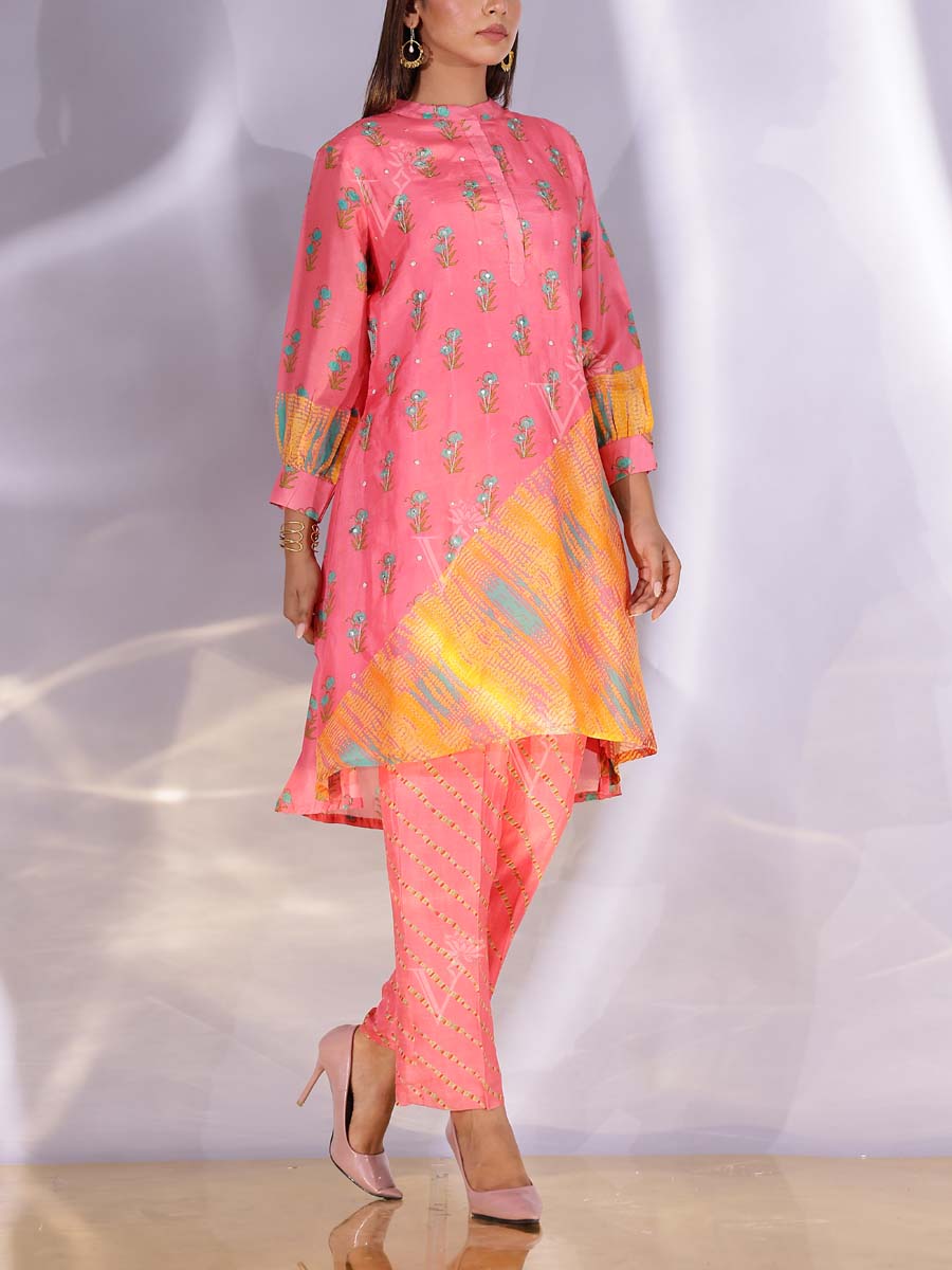 Pink Vasansi Silk Kurta Set