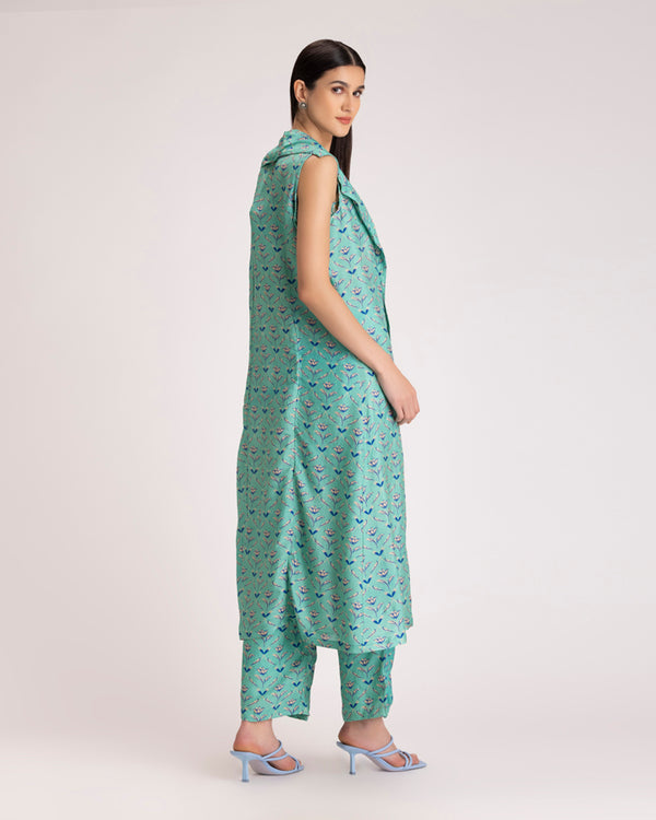Aqua green jacket set