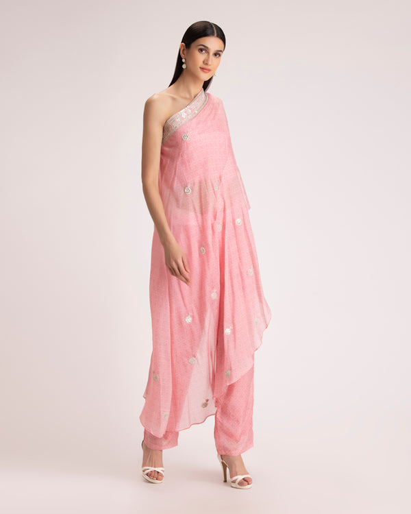 Baby pink one shoulder