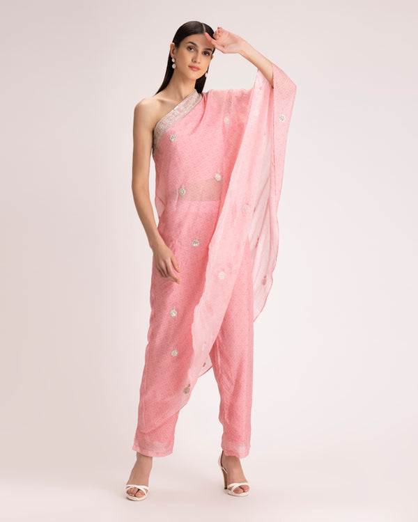 Baby pink one shoulder