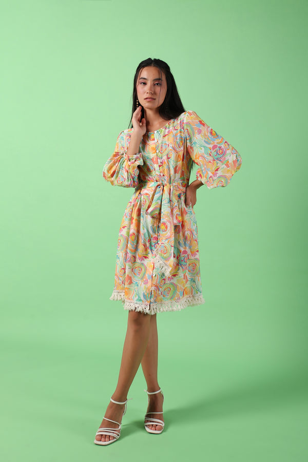 Floral Multicolored knee length dress