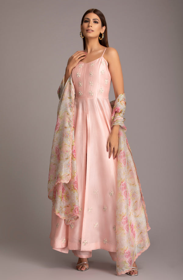 Peach anarkali