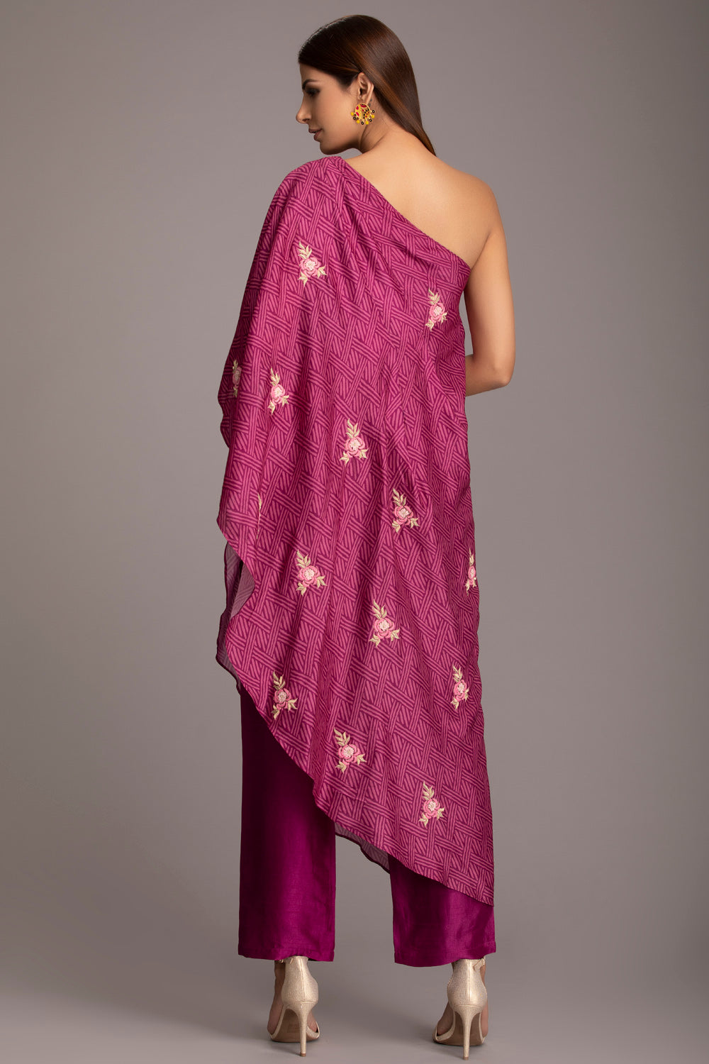 Magenta one shoulder