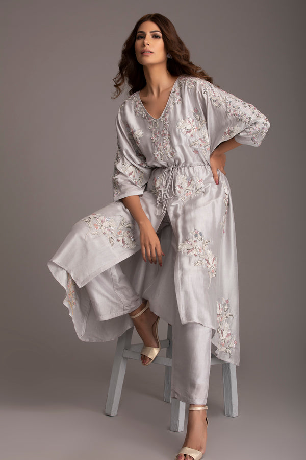 Ice grey kaftan