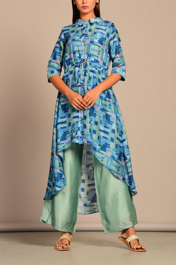 Aqua string top with pants