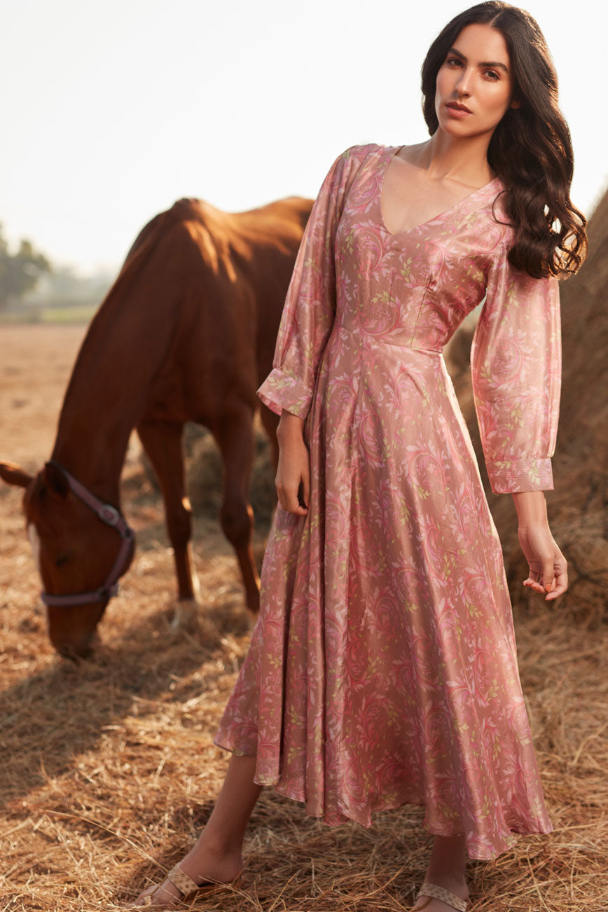Pastel pink biased cut dress