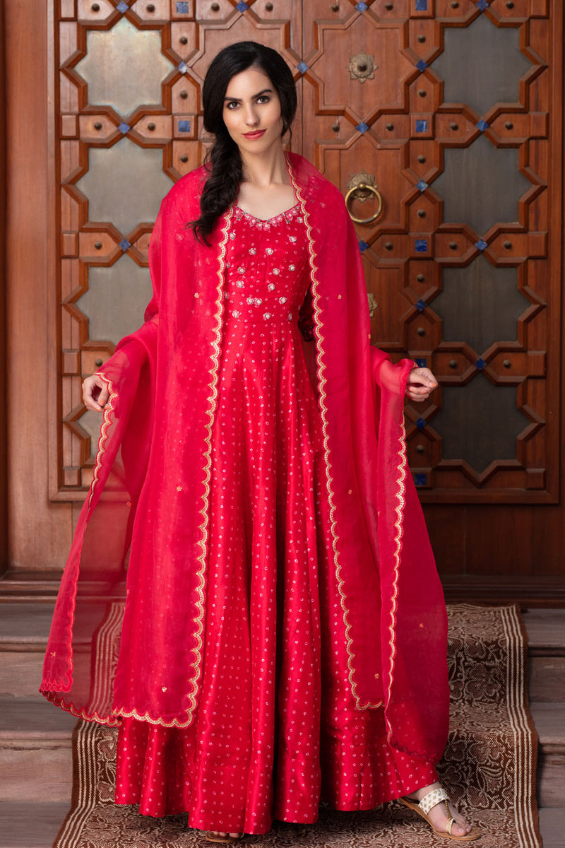 Red long kali gown