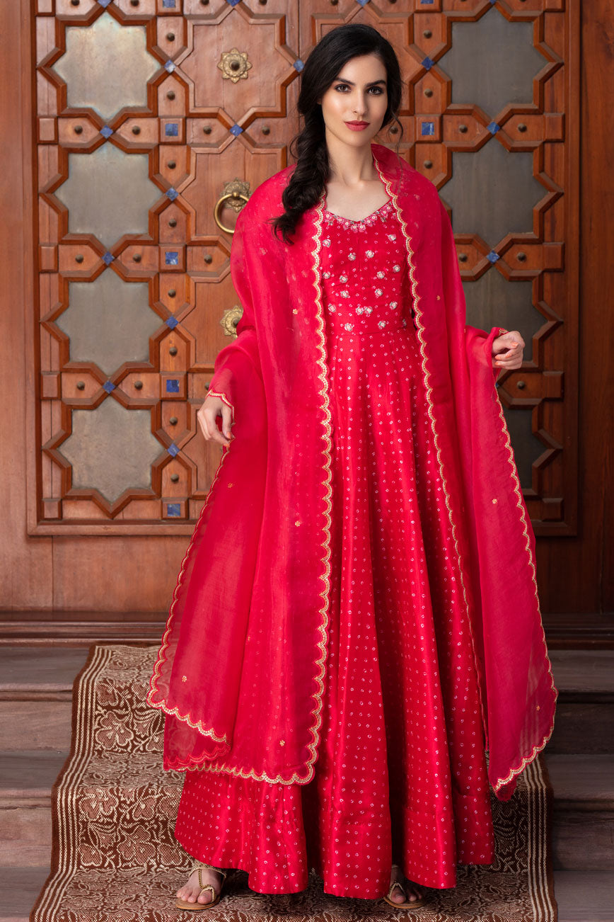 Red long kali gown