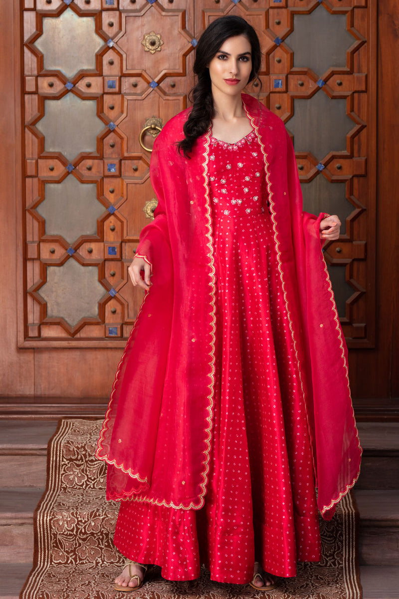 Red long kali gown