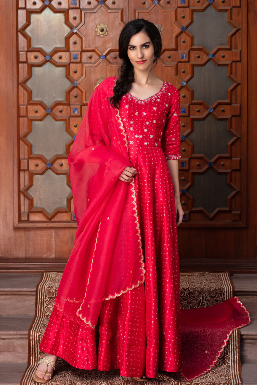 Red long kali gown