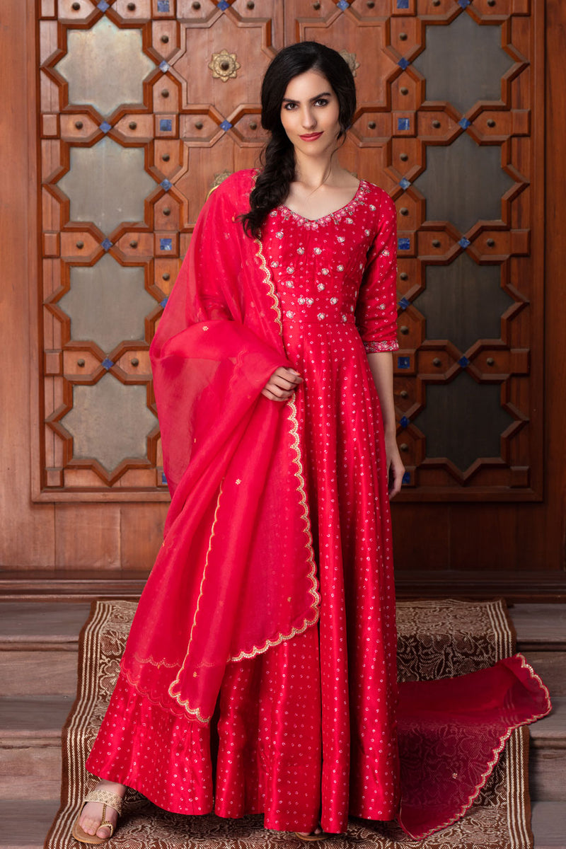 Red long kali gown