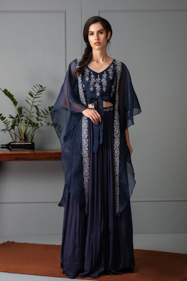 Crop top Lehenga and Cape