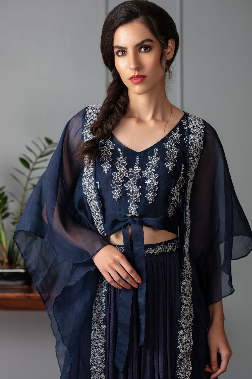 Crop top Lehenga and Cape