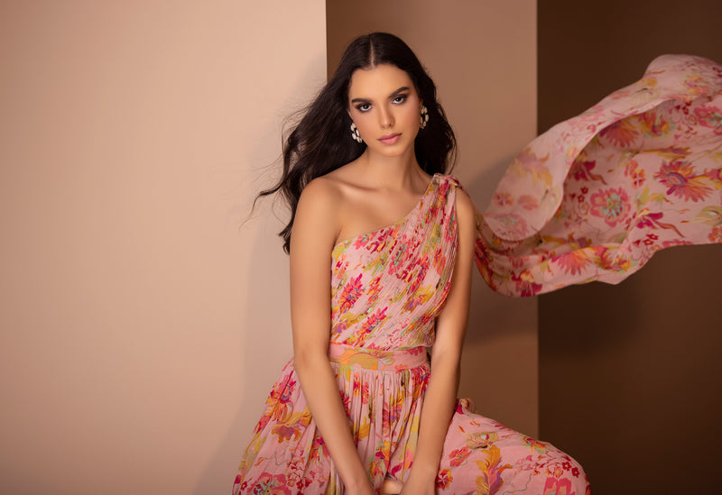 Floral one shoulder