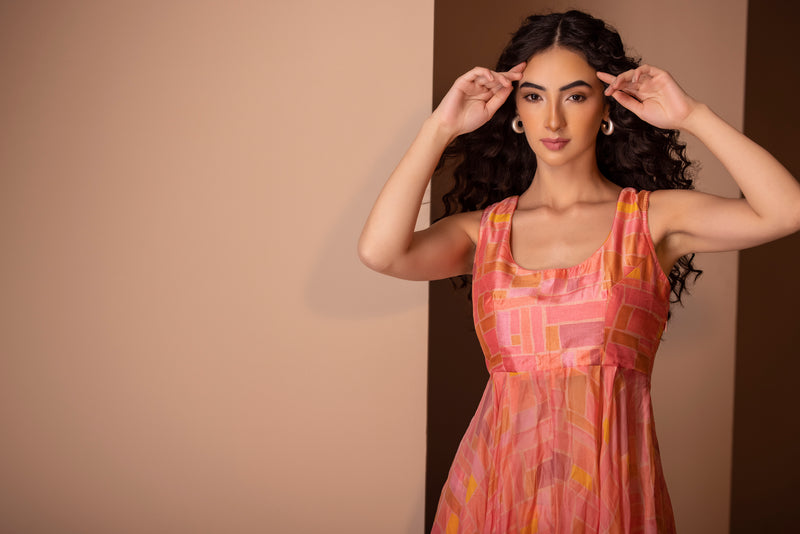 Peach geometric sharara