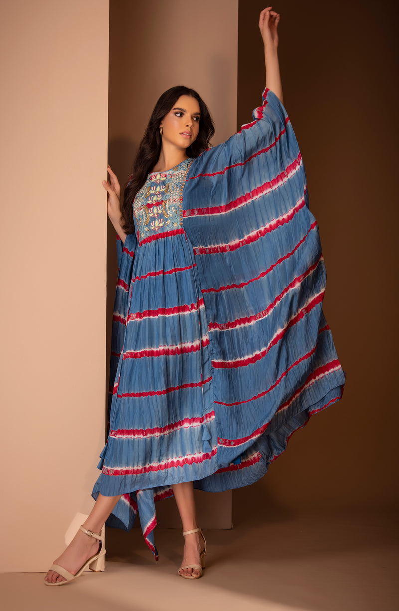 Blue leheriya kaftan