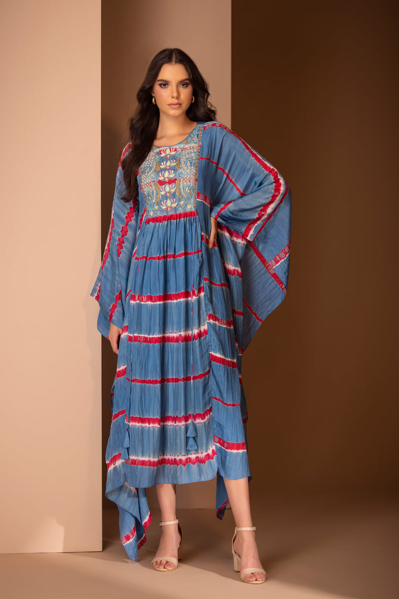 Blue leheriya kaftan