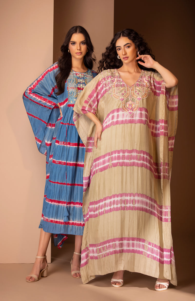 Beige pink kaftan