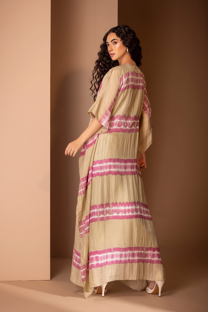 Beige pink kaftan