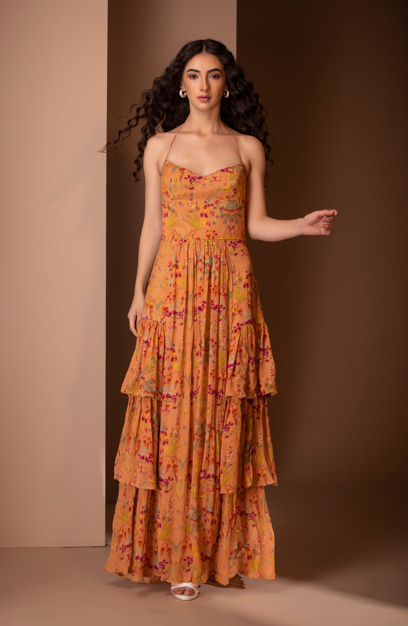 Orange frill dress