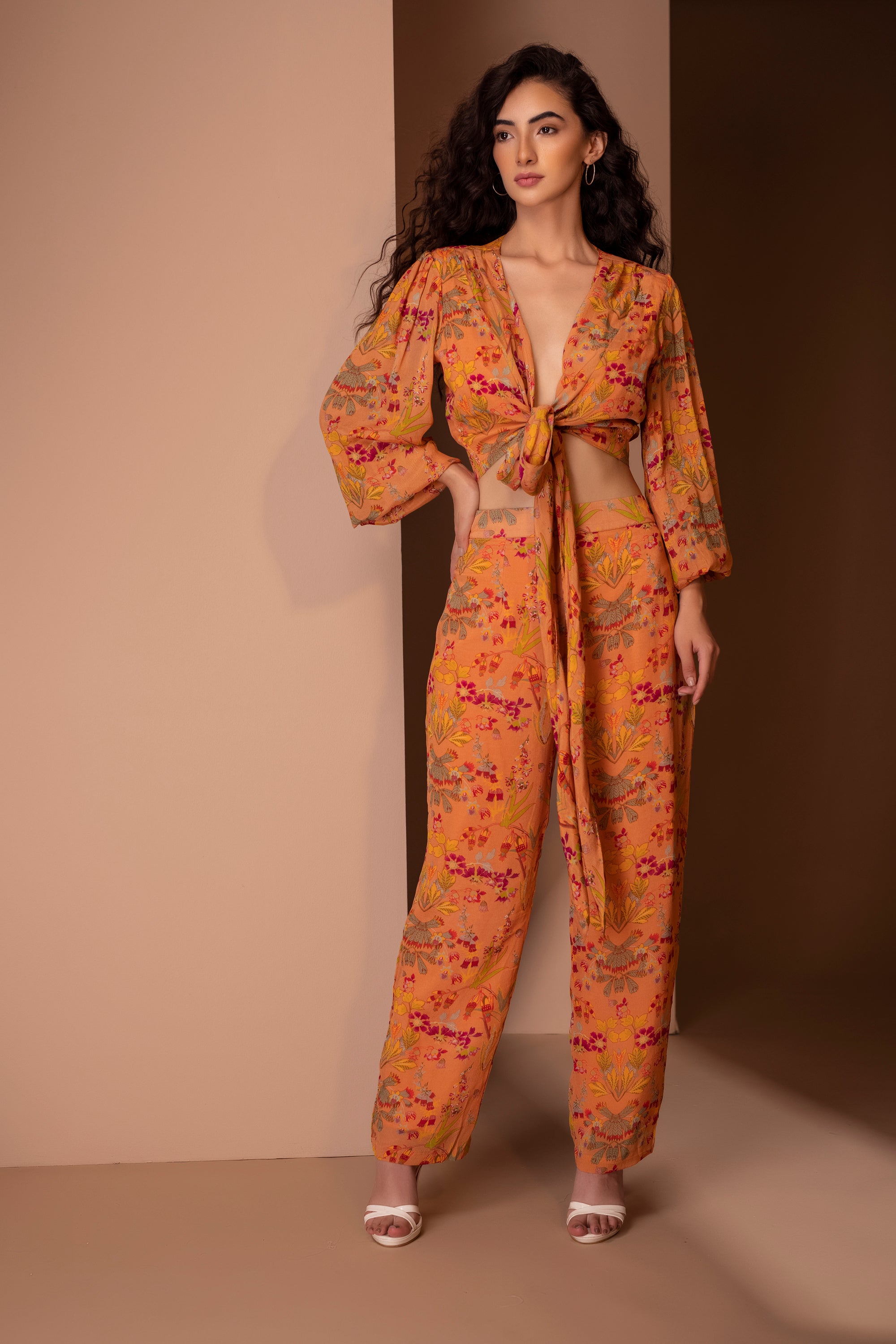 Orange knot top and pants