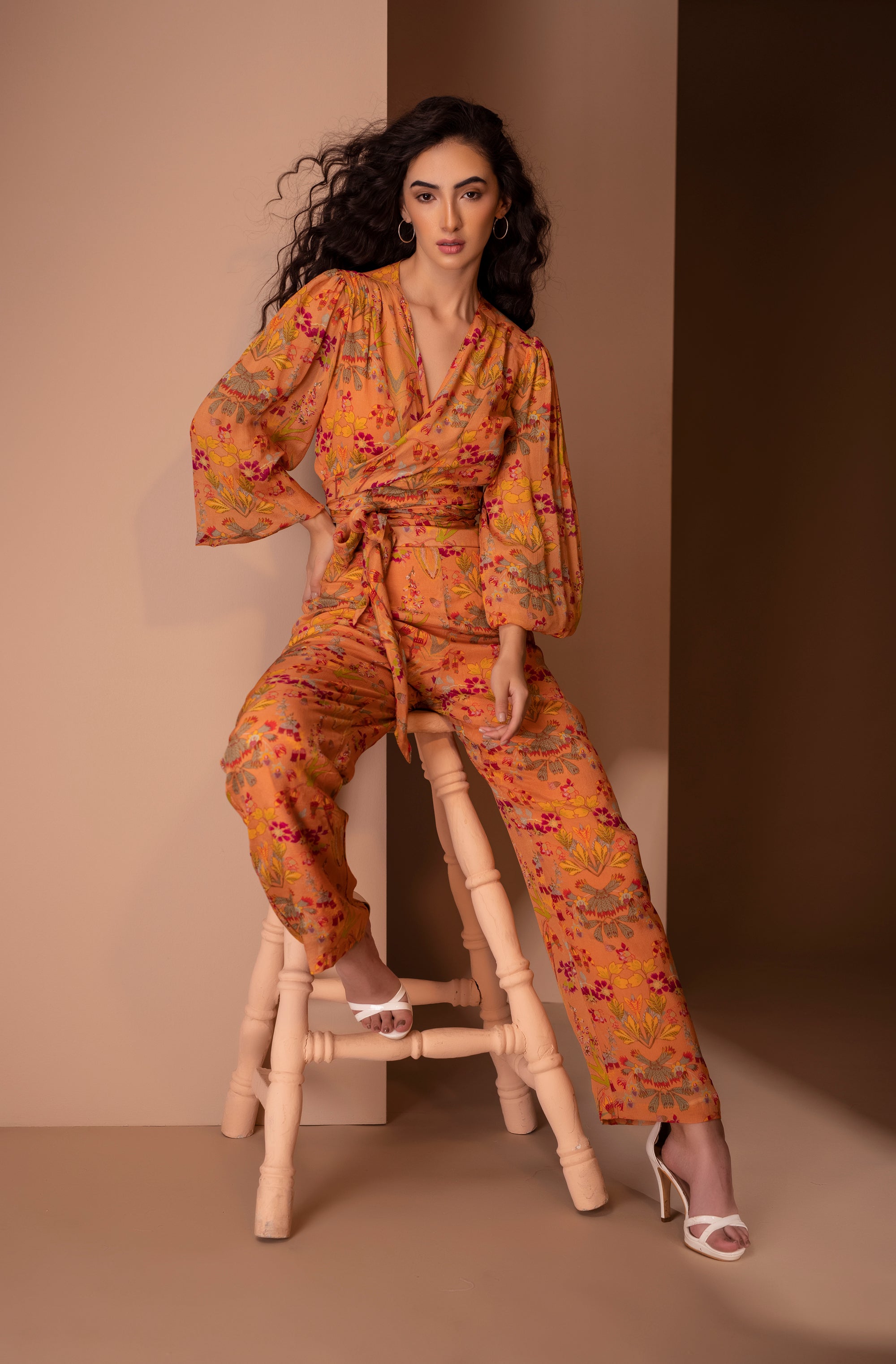 Orange knot top and pants
