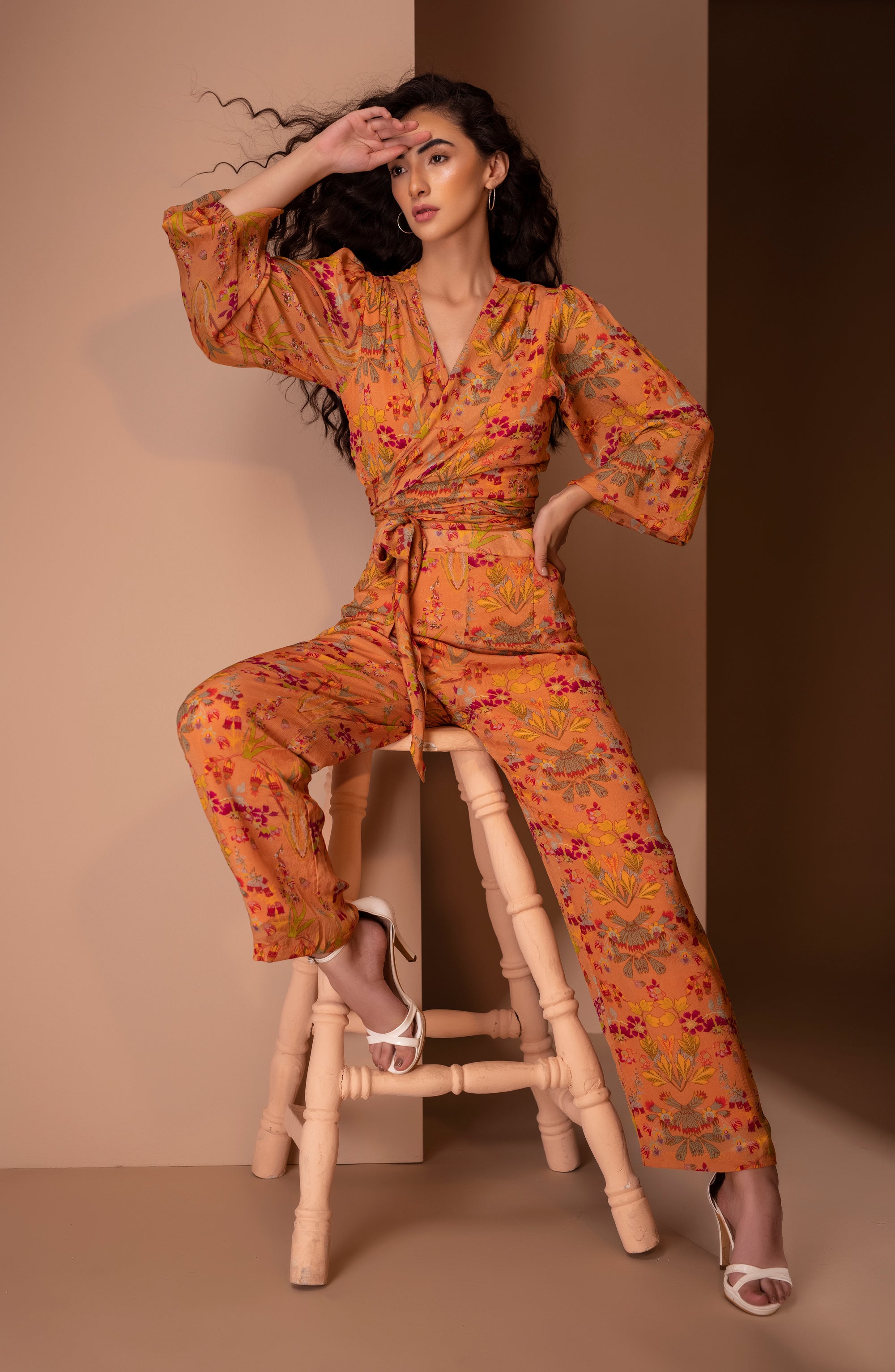 Orange knot top and pants