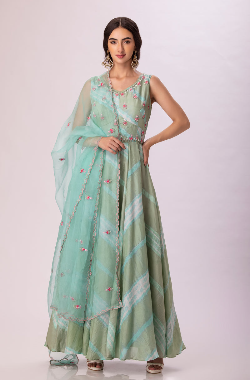 Leheriya dress with dupatta