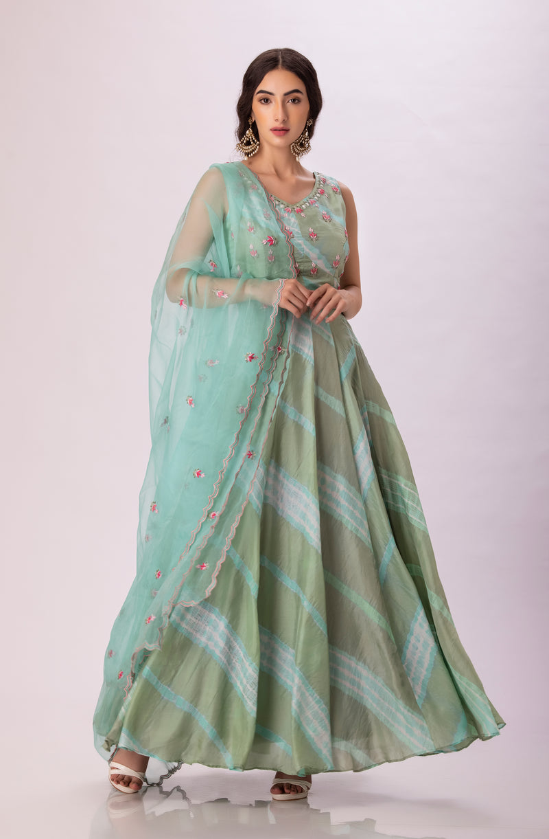 Leheriya dress with dupatta