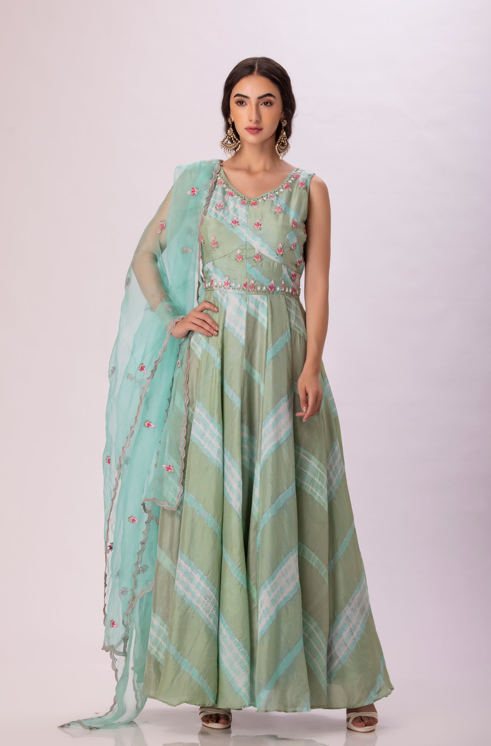 Leheriya dress with dupatta