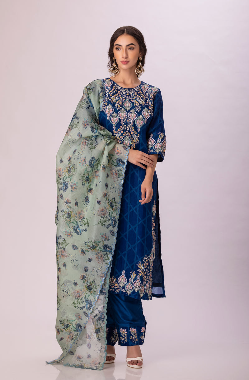 Embroidered Blue suit