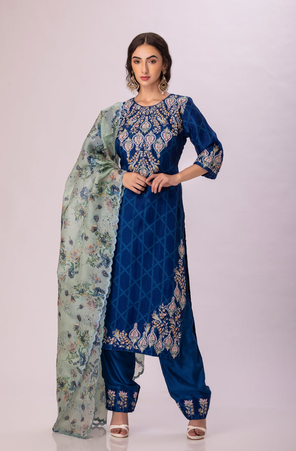 Embroidered Blue suit